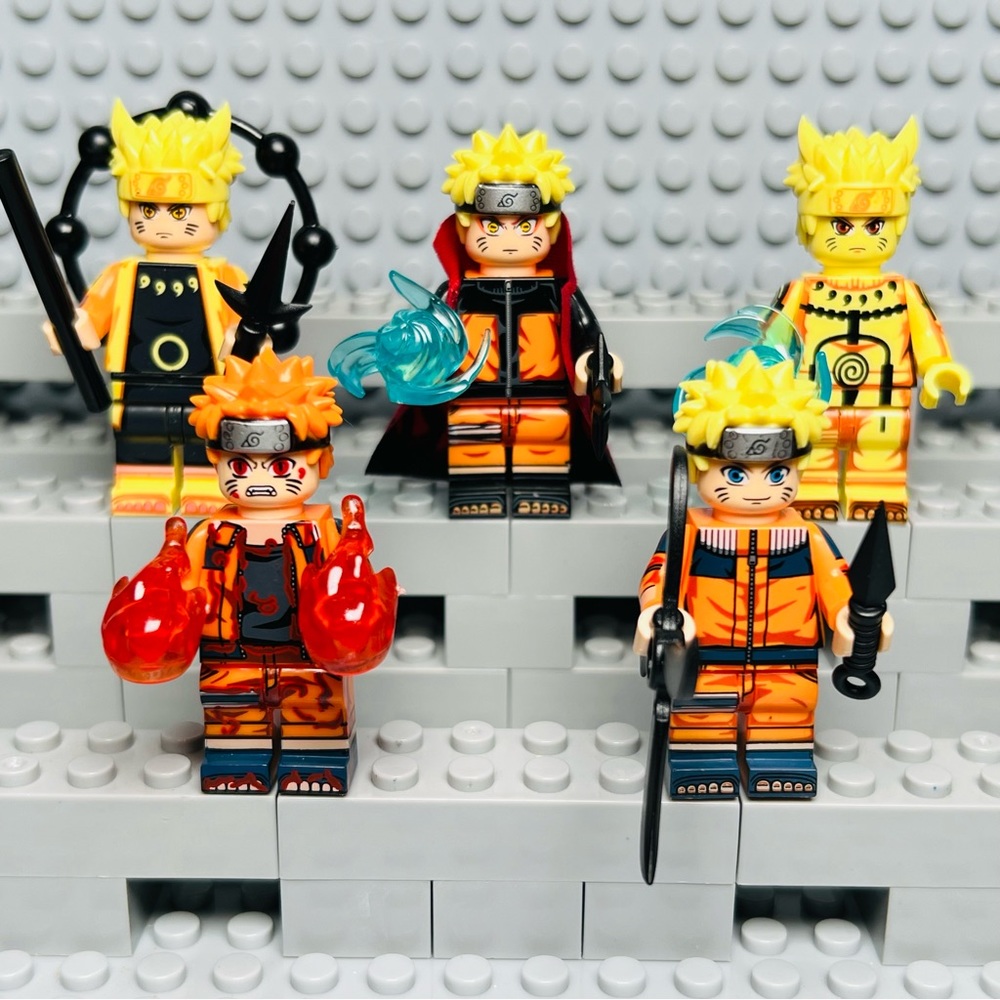 5Pcs Naruto Uzumaki Custom Minifigure